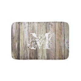 Tapete De Banheiro Bath Mat Rustic Wood Monogramed