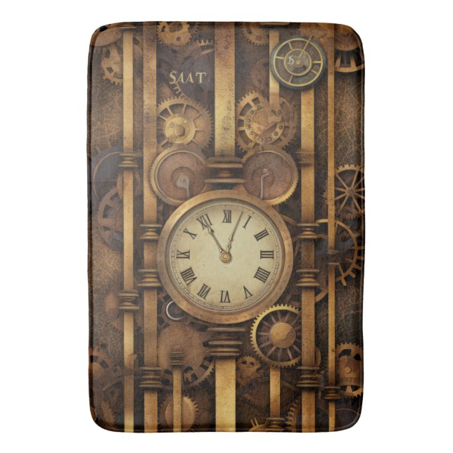 Tapete De Banheiro Bath Mat Steampunk (Frente Vertical)