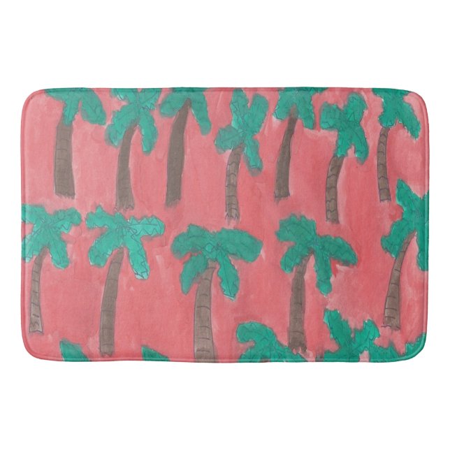 Tapete De Banheiro Bath Mat Tropical Palm (Frente)