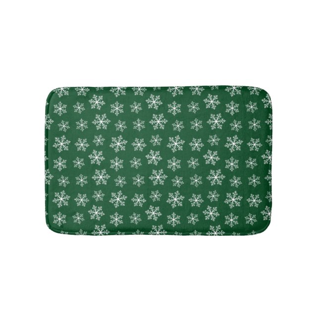 Tapete De Banheiro Bath Mat Verde Floco de Neve (frente)