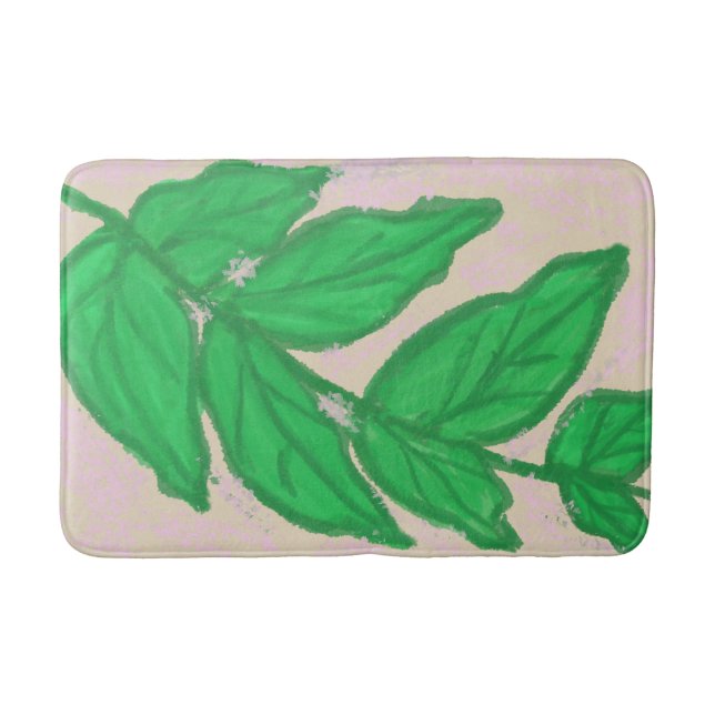 Tapete De Banheiro Bath Mat Verde Rosa Rosa Rosa Rosa (Frente)