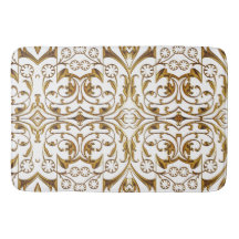 Bath Mat White e Dourada