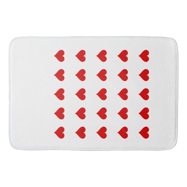 Tapete De Banheiro Bath Mat with hearts. (Frente)