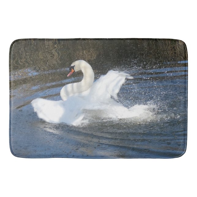 Tapete De Banheiro Bathing Swan Bath Mat (Frente)