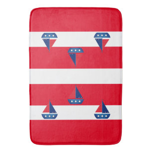 Tapete De Banheiro Bathmat - Barco à vela Red Stripes