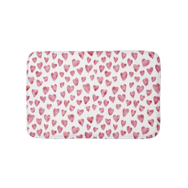 Tapete De Banheiro Bathmat de Coração Rosa (frente)