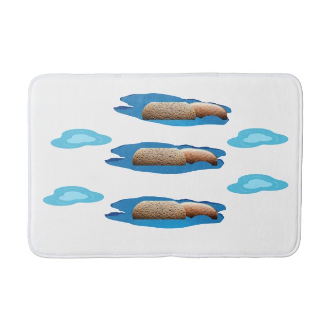 Tapete De Banheiro Bathmat de Pedras e Pudles (Frente)