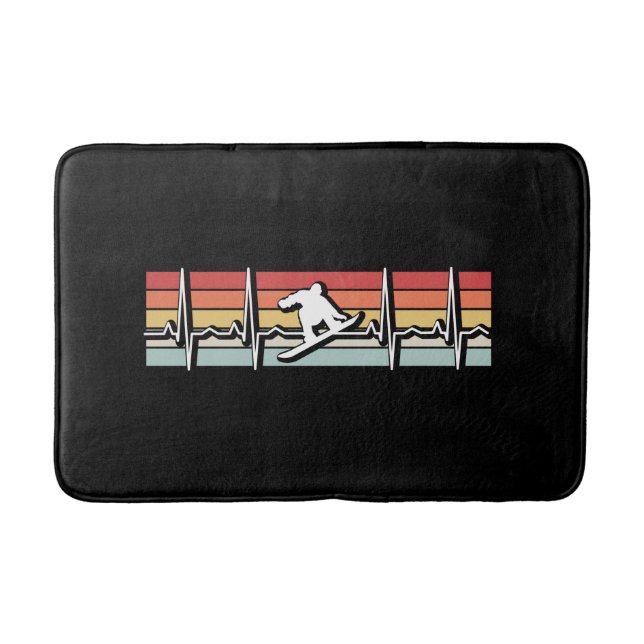 Tapete De Banheiro Batimento de Retro Snowboard (Frente)