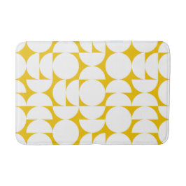 Tapete De Banheiro Bauhaus - Círculos Amarelo e Branco