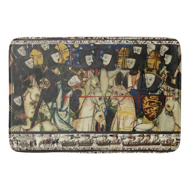 Tapete De Banheiro BAYEUX TAPESTRY 1066 Morte do Rei Harold (Frente)