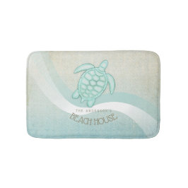 Tapete De Banheiro Beach House NMaritime Turtle Aqua Blue ID623