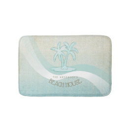 Tapete De Banheiro Beach House Palm Trees Aqua ID623