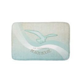 Tapete De Banheiro Beach House Seagull Aqua Blue ID623
