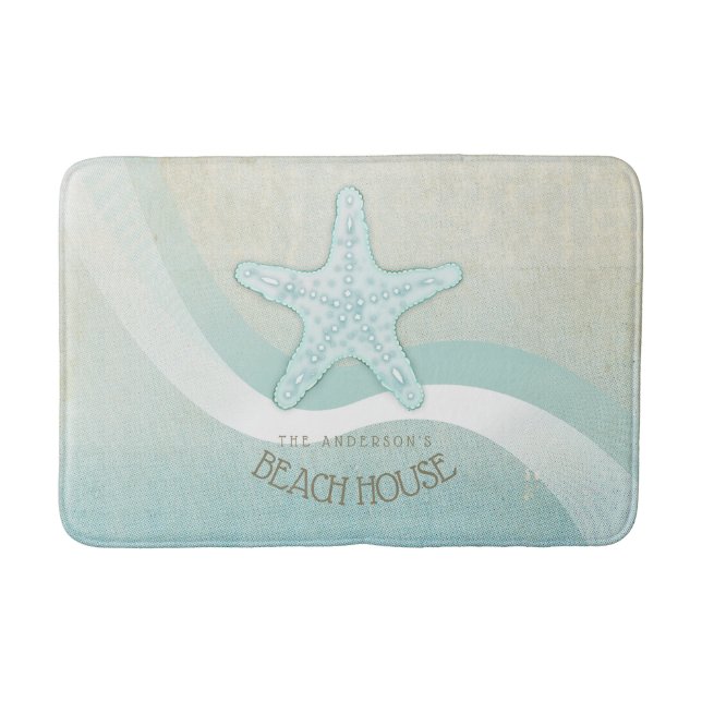 Tapete De Banheiro Beach House - Starfish Aqua Blue ID623 (Frente)