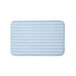 Tapete De Banheiro Beach Style Bath Mat Blue Stripes on Light Blue 