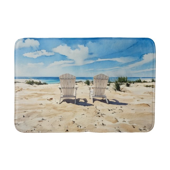 Tapete De Banheiro Beach Viewing Chairs Bath Mat (Frente)
