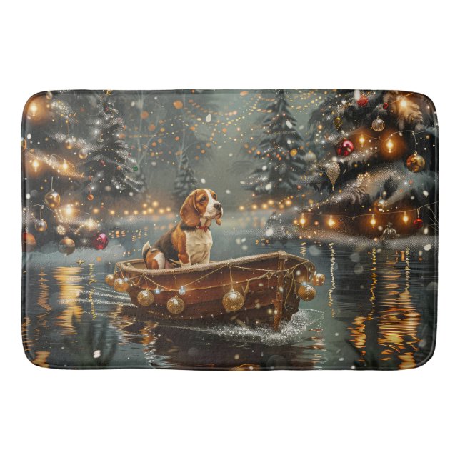 Tapete De Banheiro Beagle Christmas Festive Voyage (Frente)