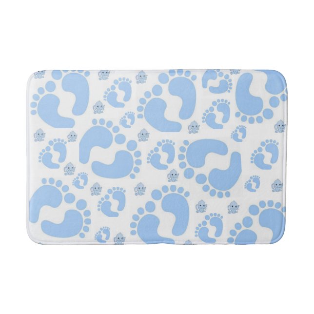 Tapete De Banheiro Bebê Blue Feed Boy Bathroom Mat (Frente)