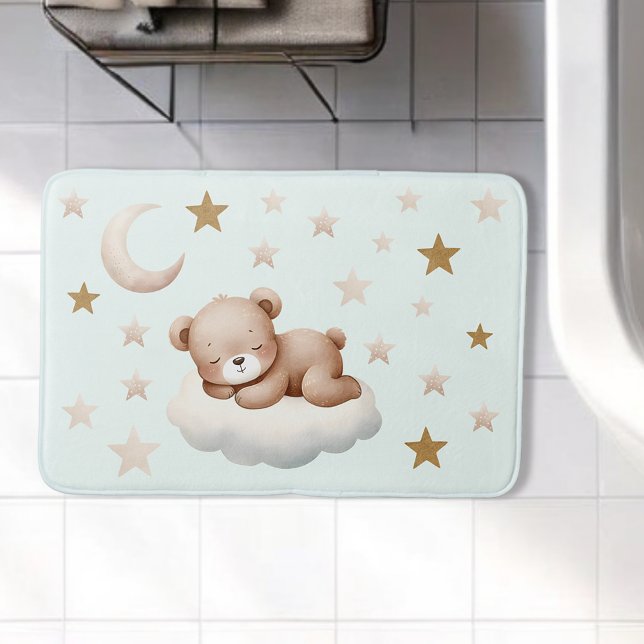 Tapete De Banheiro Bebê Dormindo bruxa-bruxa Estrelas Mint Bath Mat (Criador carregado)