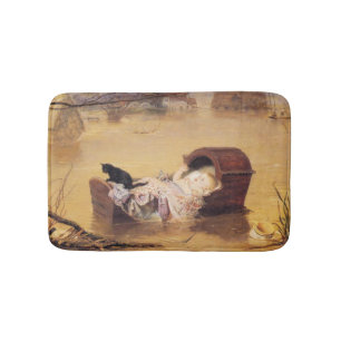 Tapete De Banheiro Bebê em berço durante enchente (por J.E. Millais)