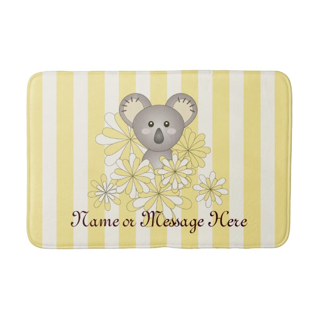 Tapete De Banheiro Bebê Garrafa Amarelo Koala Bear Kids (Frente)