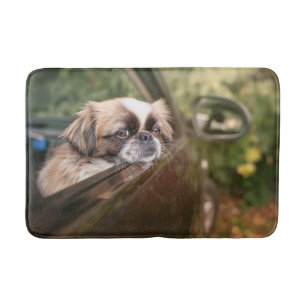 Tapete De Banheiro Bebês Mais Pobres Pekingese Puppy no carro