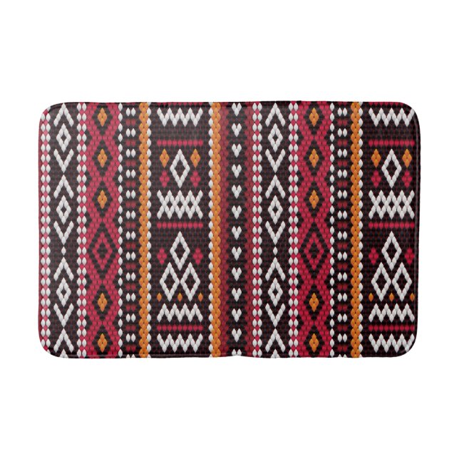 Tapete De Banheiro Bedouin Sadu Fabric Pattern (Frente)