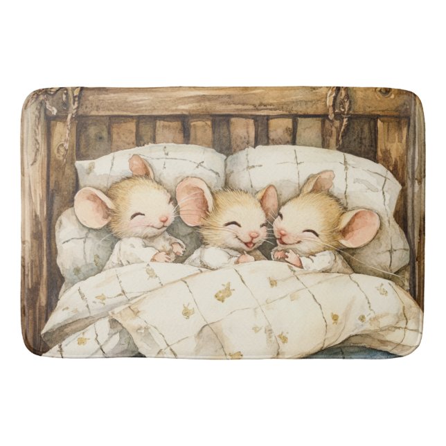 Tapete De Banheiro Bedtime Mice Bath Mat (Frente)