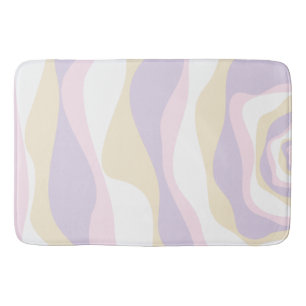 Tapete De Banheiro Bei e Fluxo 4 - Rosa Pastel, Amarelo e Roxo