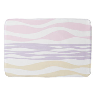 Tapete De Banheiro Bei e Fluxo - Pink Pastel, Amarelo e Roxo