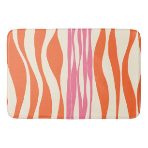 Tapete De Banheiro Bei e Fluxo - Rosa, Laranja e Creme