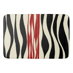 Tapete De Banheiro Bei e Fluxo - Vermelho e Creme
