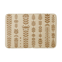 Beige and Earth Brown Bath Mat