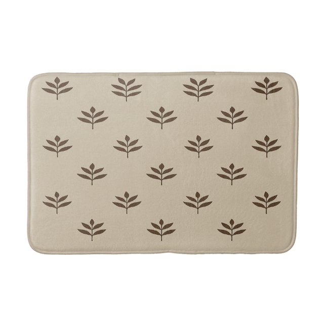 Tapete De Banheiro Beige e Brown deixam Bath Mat (Frente)