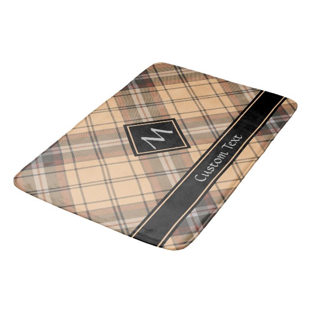Tapete De Banheiro Beige e Brown Tartan (Angulado)