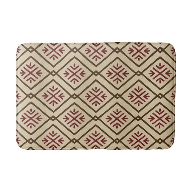 Tapete De Banheiro Beige e Maroon Bath Mat (Frente)