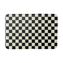 Tapete De Banheiro Beige with Black Square Pattern