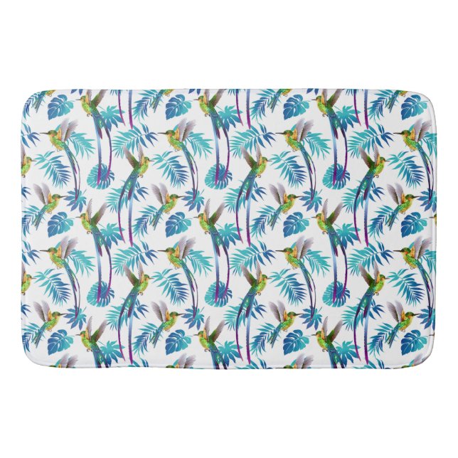 Tapete De Banheiro Beija-flores Tropicais (Frente)