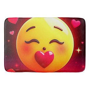 Tapete De Banheiro Beijar Emoji Soprando Corações