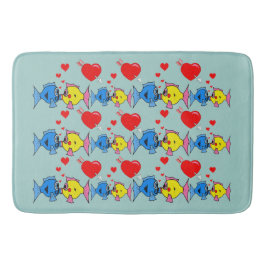 Tapete De Banheiro Beijar Peixe no Amor Bath Mat