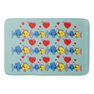 Tapete De Banheiro Beijar Peixe no Amor Bath Mat