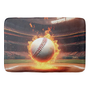Tapete De Banheiro Beisebol Flamejante No Estádio