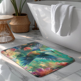 Tapete De Banheiro Bela ave-do-mar cercada por flores