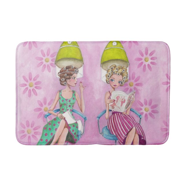 Tapete De Banheiro Bela Ilustração Salon Girly | Bath Mat (Frente)