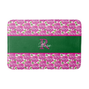 Tapete De Banheiro Belas Rosas Magenta Rosa Moderno Monograma