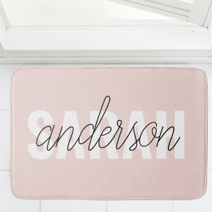 Tapete De Banheiro Beleza Rosa Moderna Pastel Personalizada Seu Nome