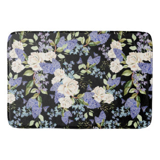 Tapete De Banheiro Belo padrão floral Folhagem de Rosas Lilac