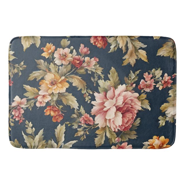 Tapete De Banheiro Belo Padrão Floral Italiano (Frente)