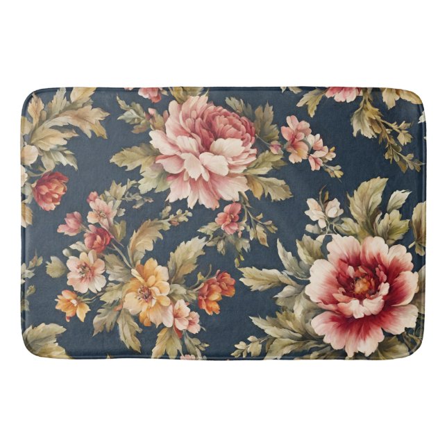 Tapete De Banheiro Belo Padrão Floral Italiano (Frente)