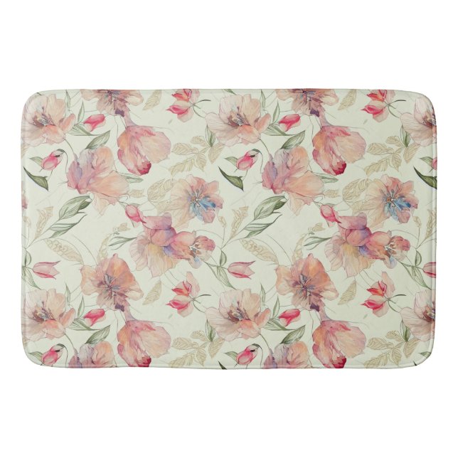 Tapete De Banheiro Belo Peach Floral (Frente)